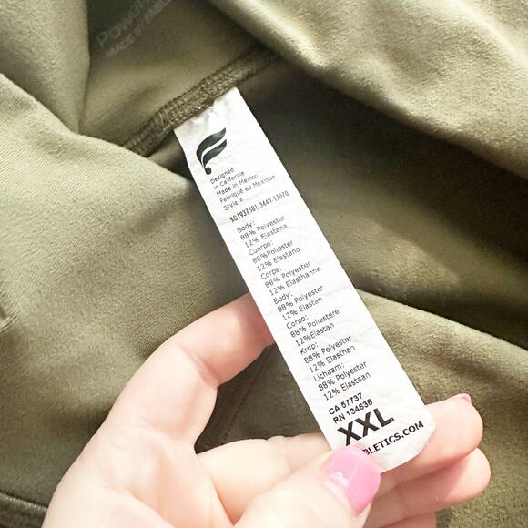 Fabletics Green Olive Powerhold Workout Exercise Bike Shorts Women’s Size XXL - Picture 6 of 10